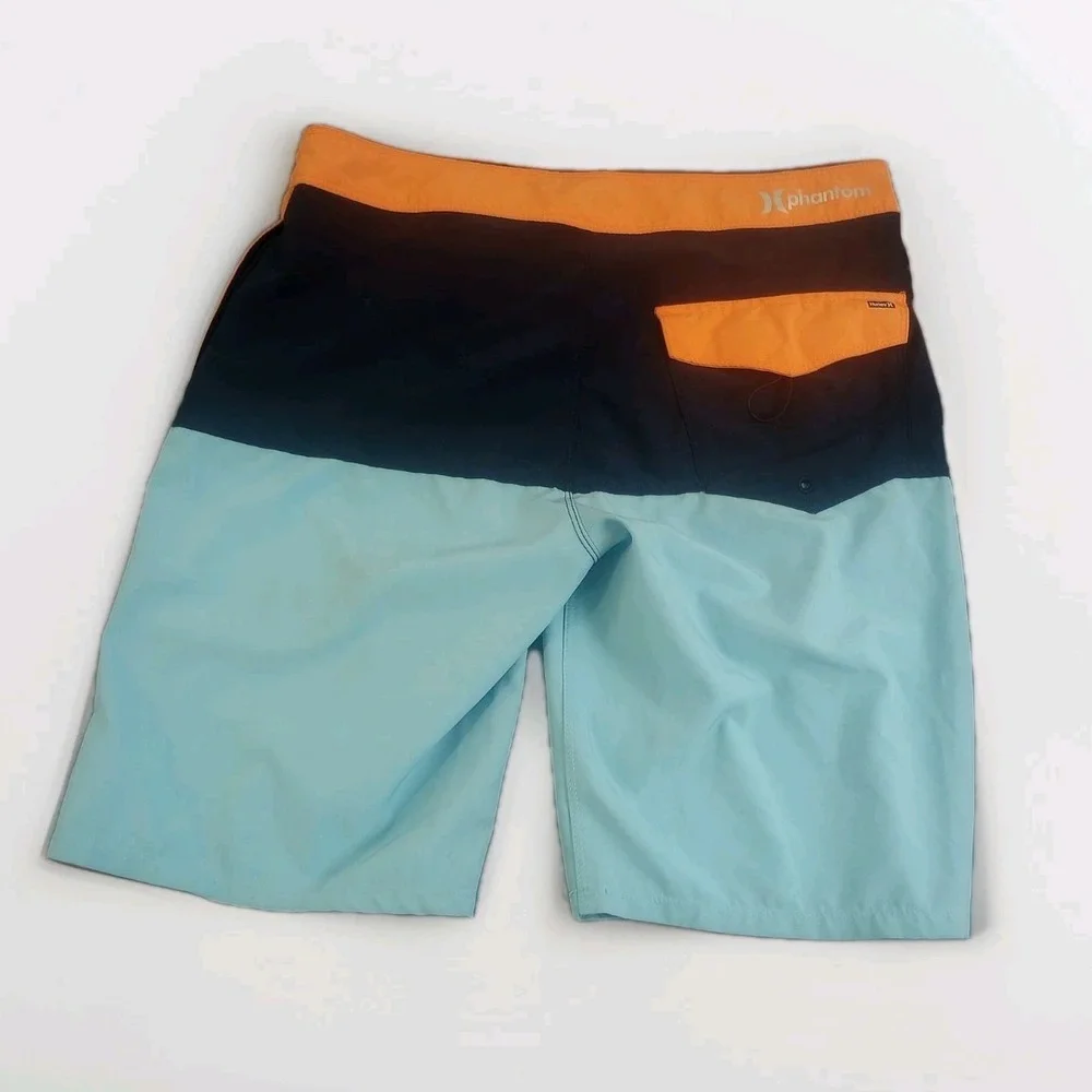 Hurley Phantom Board Shorts Size 28 Waist 30 Blue Orange 9